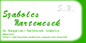 szabolcs martencsek business card